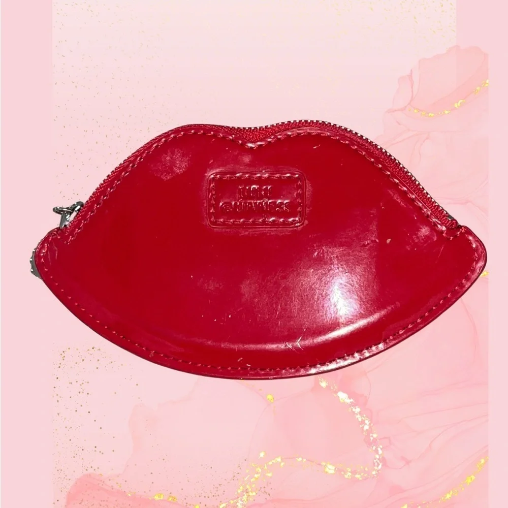 Lulu Guinness Red Lip Patent Leather Coin Purse,  